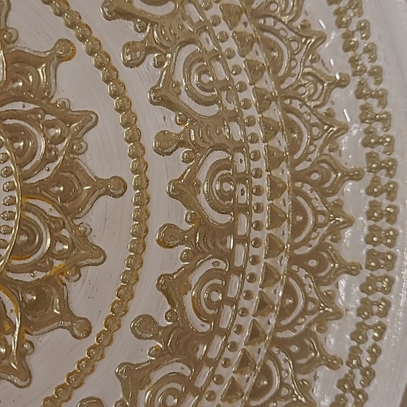 Vintage Reverse Painted Glass Serving Plate - Picture 9 of 16